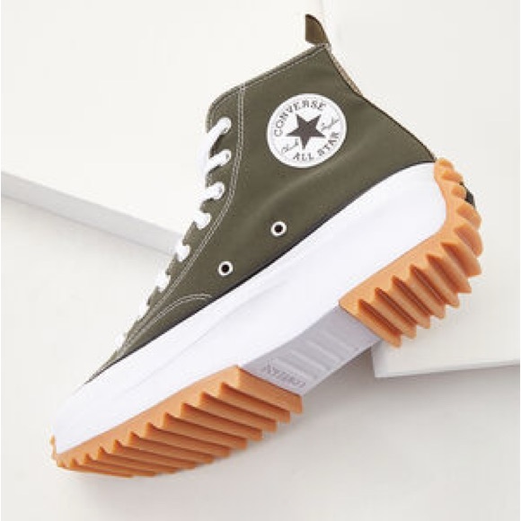 Converse Military Green and White High-Top Sneakers - Picture 9 of 9